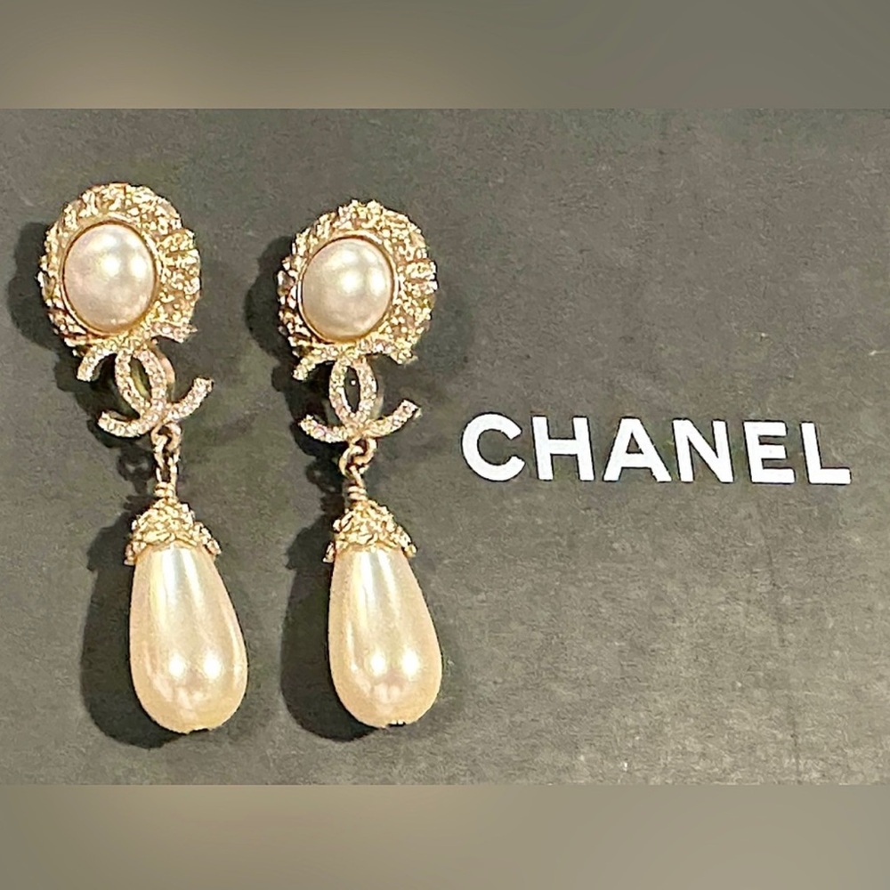 RARE. Authentic Chanel Pearl Earrings. Make a statement. Timeless elegance.